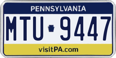 PA license plate MTU9447