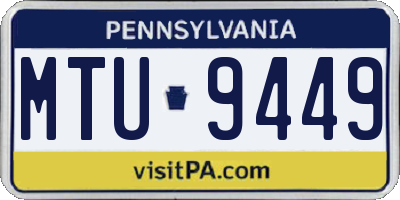 PA license plate MTU9449