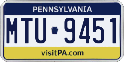 PA license plate MTU9451