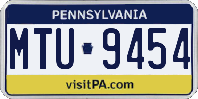 PA license plate MTU9454