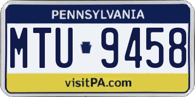 PA license plate MTU9458