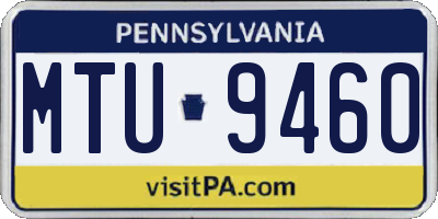 PA license plate MTU9460