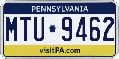 PA license plate MTU9462
