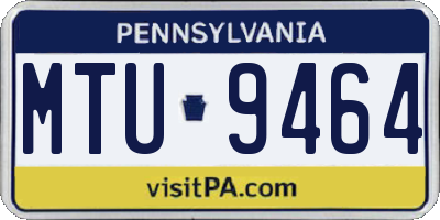 PA license plate MTU9464