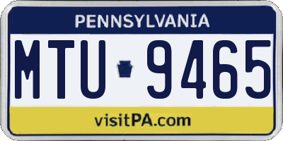 PA license plate MTU9465
