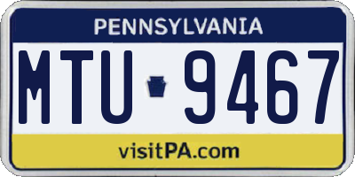 PA license plate MTU9467