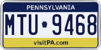 PA license plate MTU9468