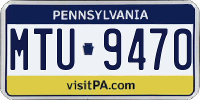 PA license plate MTU9470