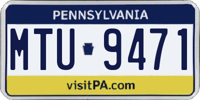 PA license plate MTU9471