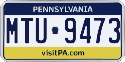 PA license plate MTU9473