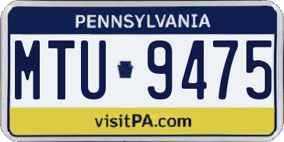 PA license plate MTU9475
