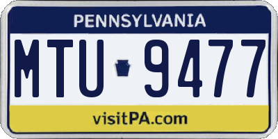 PA license plate MTU9477