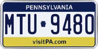 PA license plate MTU9480