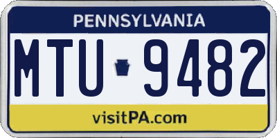 PA license plate MTU9482