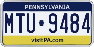 PA license plate MTU9484