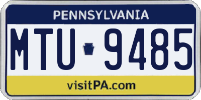 PA license plate MTU9485