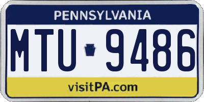 PA license plate MTU9486