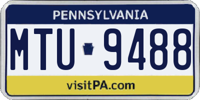 PA license plate MTU9488