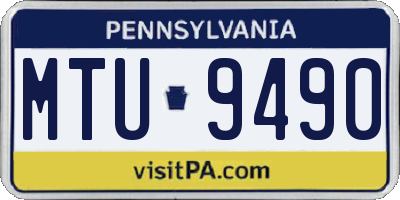 PA license plate MTU9490