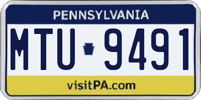 PA license plate MTU9491