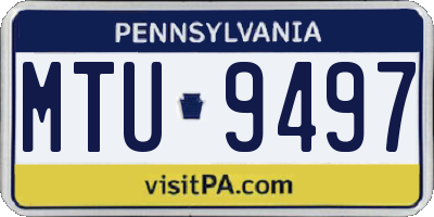 PA license plate MTU9497