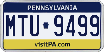 PA license plate MTU9499