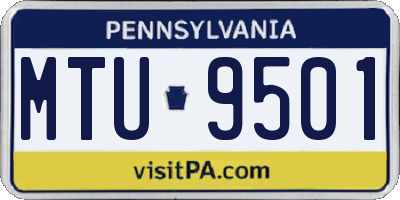 PA license plate MTU9501