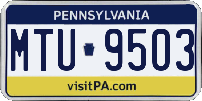 PA license plate MTU9503