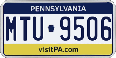 PA license plate MTU9506