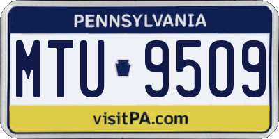 PA license plate MTU9509