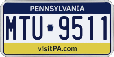 PA license plate MTU9511