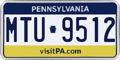 PA license plate MTU9512