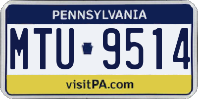PA license plate MTU9514