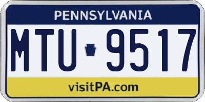 PA license plate MTU9517