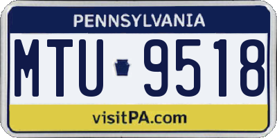 PA license plate MTU9518