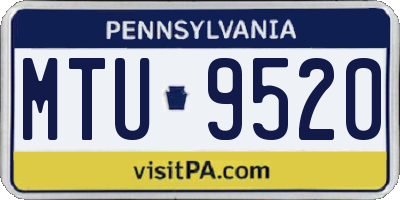 PA license plate MTU9520