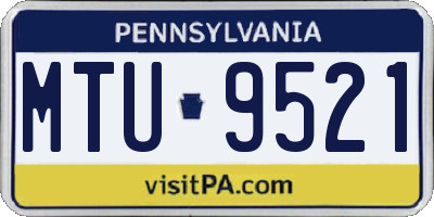 PA license plate MTU9521