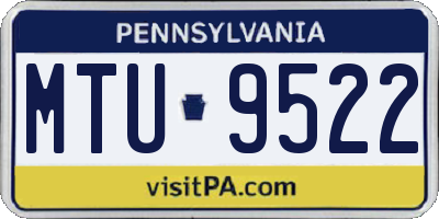PA license plate MTU9522