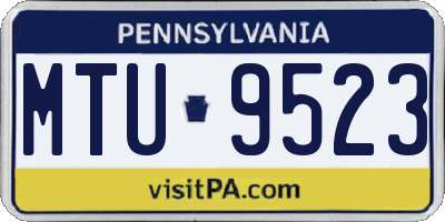 PA license plate MTU9523