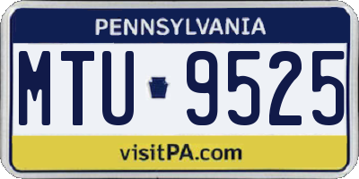 PA license plate MTU9525