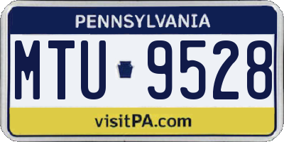 PA license plate MTU9528