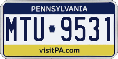 PA license plate MTU9531