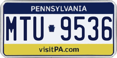 PA license plate MTU9536