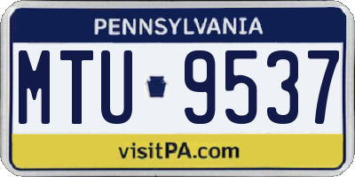 PA license plate MTU9537