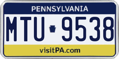 PA license plate MTU9538