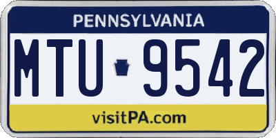 PA license plate MTU9542