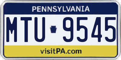 PA license plate MTU9545