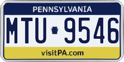 PA license plate MTU9546
