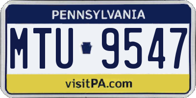 PA license plate MTU9547