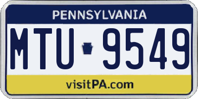 PA license plate MTU9549